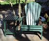 green folding adirondack & table