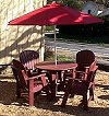 barn red table set