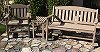 taupe weather wood garden bench & chairs
