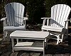 white single gliders & coffee table